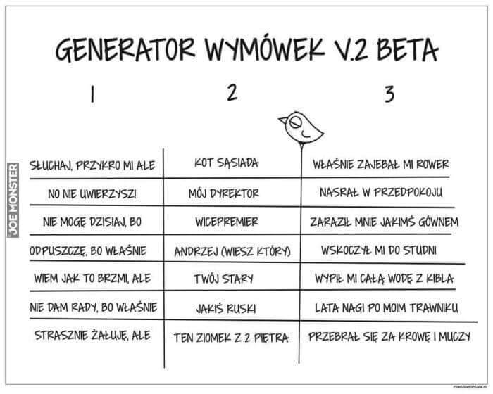 generator wymówek